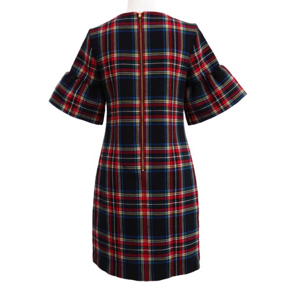 Vineyard Vines Jolly Tartan Plaid Greenwich Flutter Sleeve Dress - Picture 3 of 8